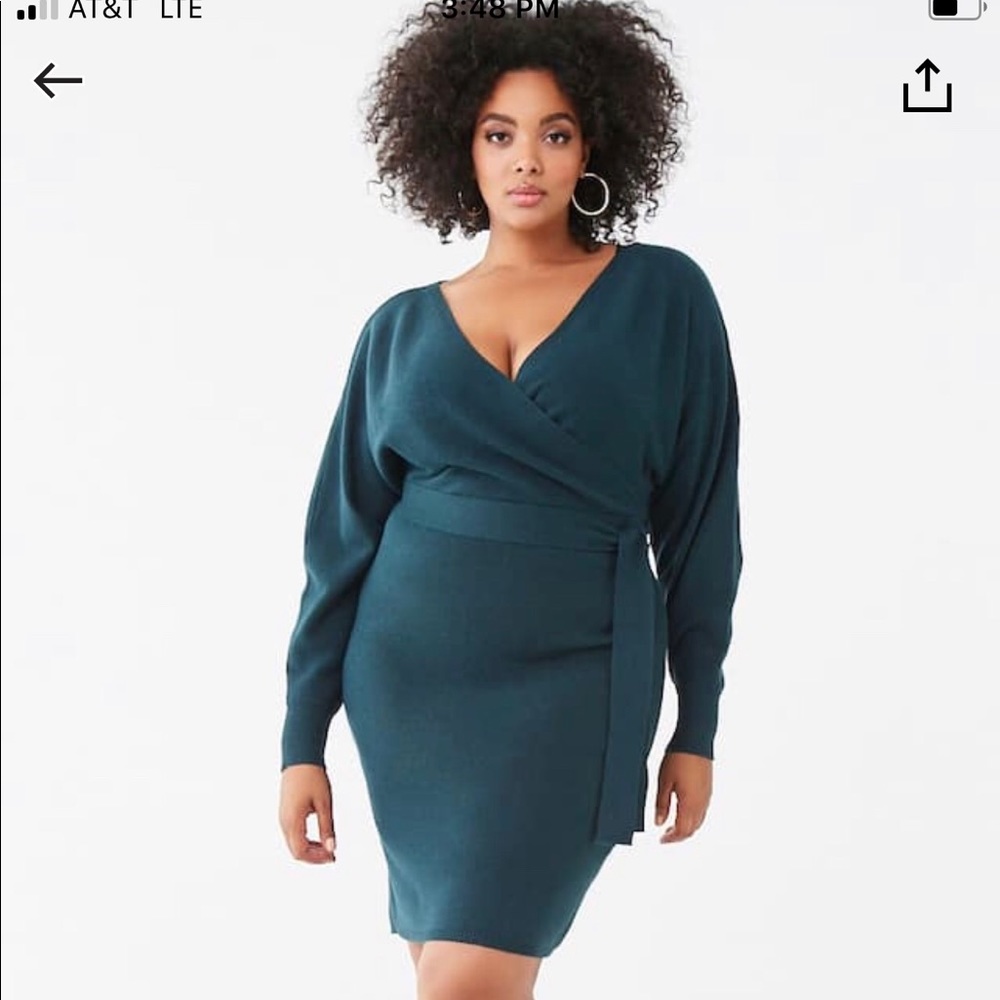 Plus Size Surplice Bodycon Dress Size 0X